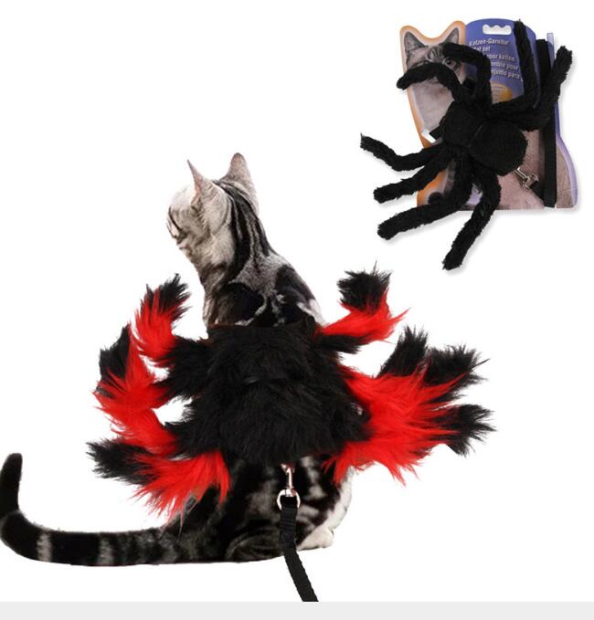 Cat Halloween Spider Harness Leash Costume Set for Cats