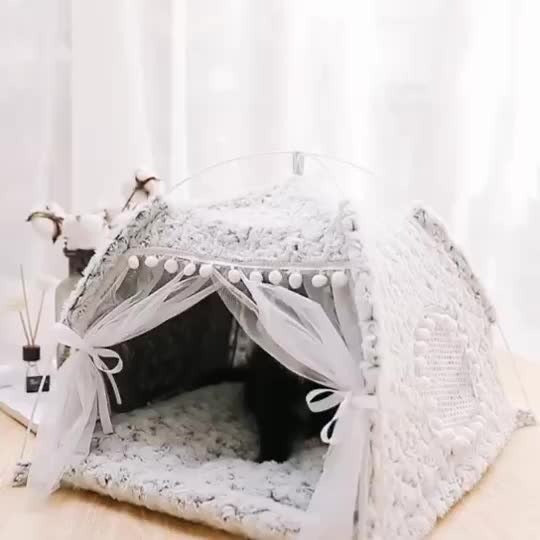Cat Tent Bed for Private Plush Sleep & Cozy Retreat
