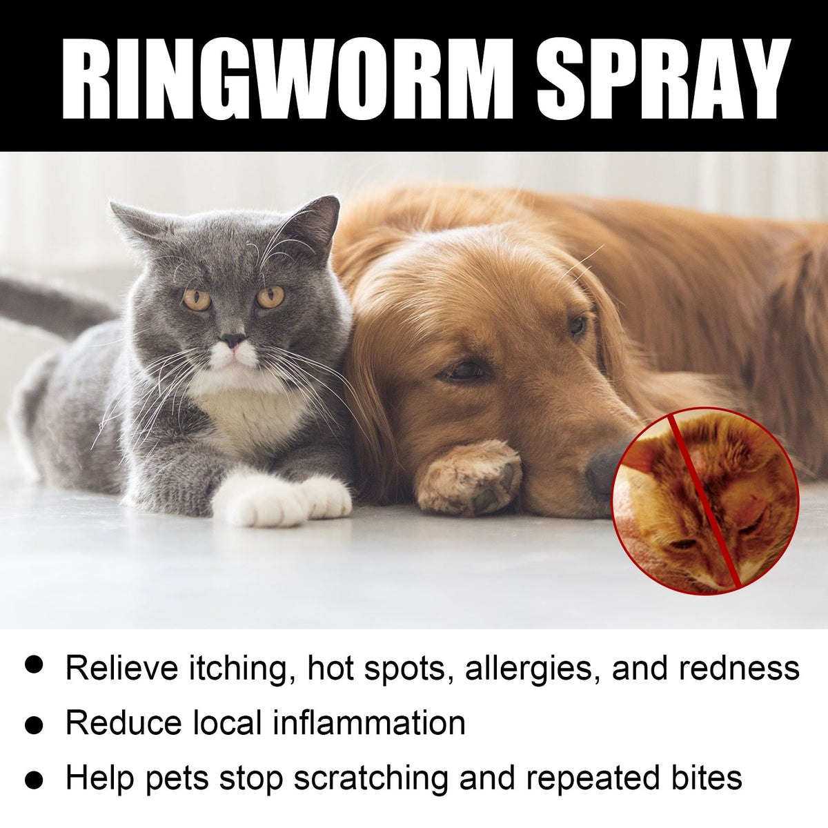 Cat Ringworm Spray for Targeted Skin Irritation Care