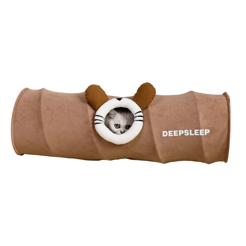 Three-Hole Cat Tunnel Bed for Indoor Play and Rest