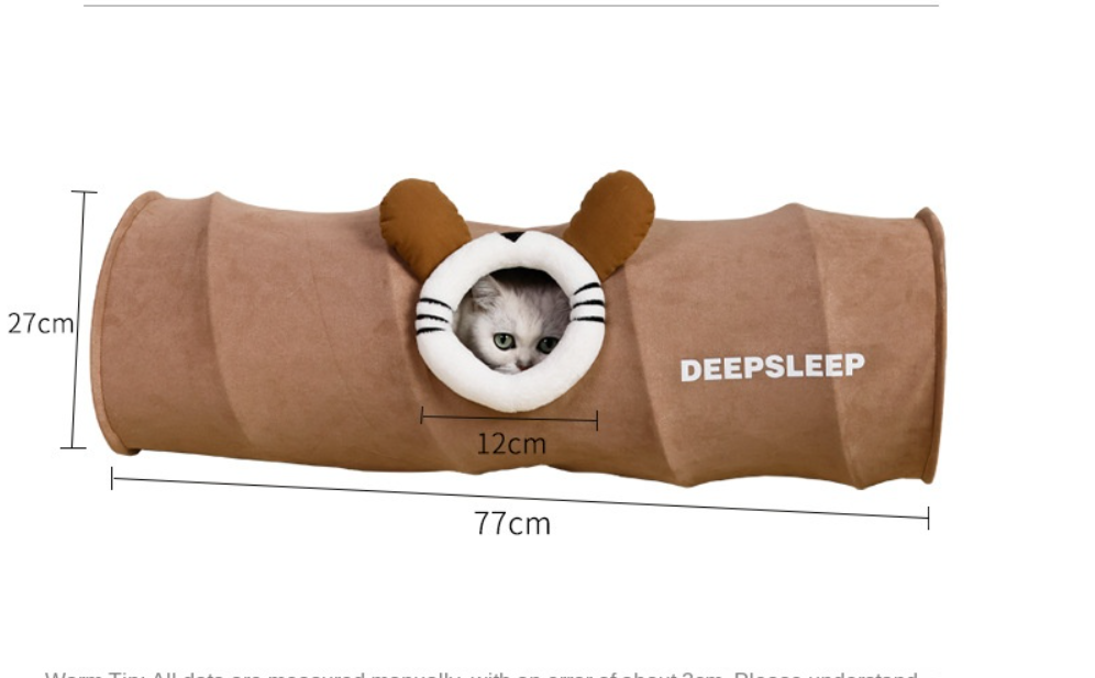Three-Hole Cat Tunnel Bed for Indoor Play and Rest
