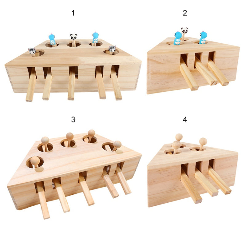 Wooden Cat Puzzle Toy for Indoor Play & Enrichment