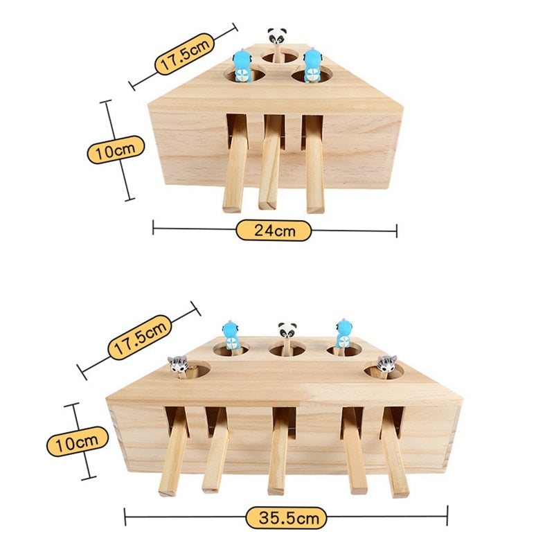 Wooden Cat Puzzle Toy for Indoor Play & Enrichment