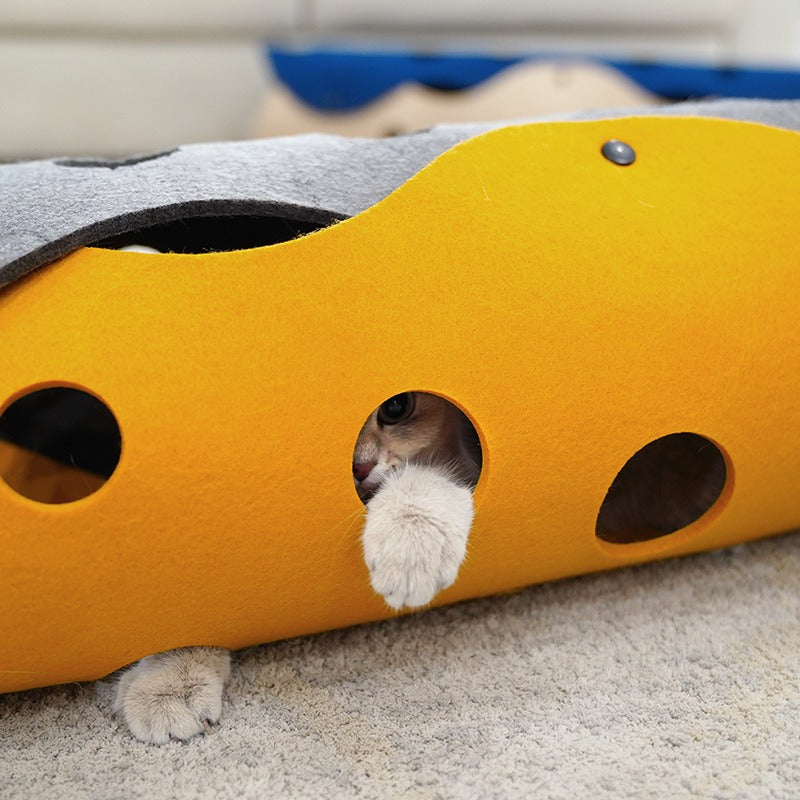 Foldable Cat Tunnel Bed for Indoor Play and Cozy Rest