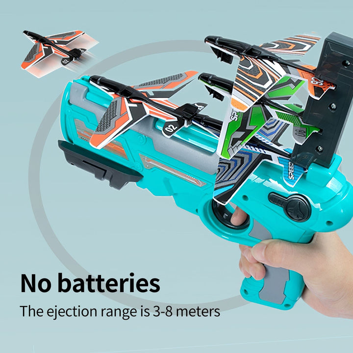 Foam Plane Launcher Toy for Battery-Free Outdoor Fun