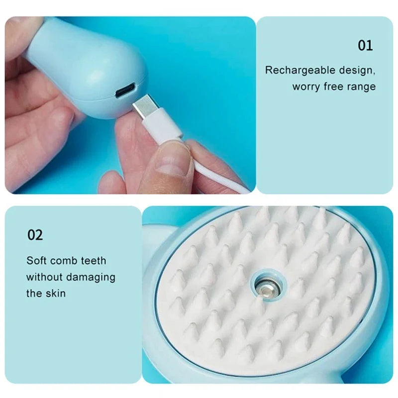 Electric Pet Grooming Brush for Gentle Hair Removal