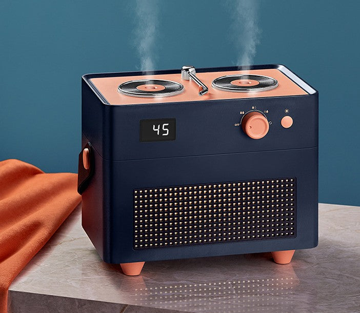 Retro Dual-Jet Humidifier with 1.3L Tank for Dry Rooms