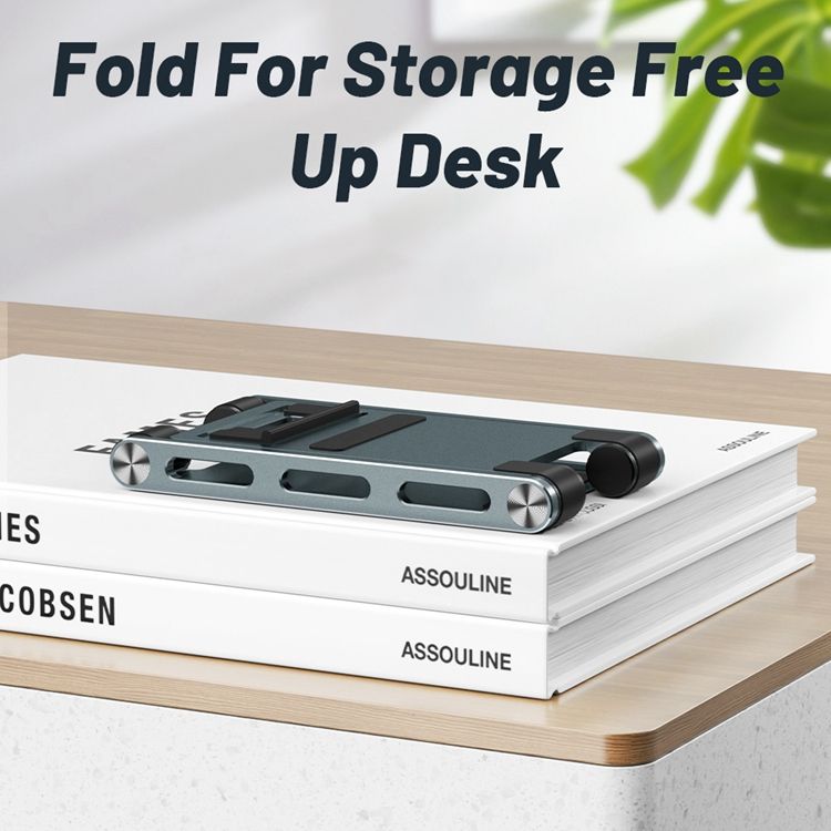 Foldable Aluminum Desk Stand for Phones and Tablets