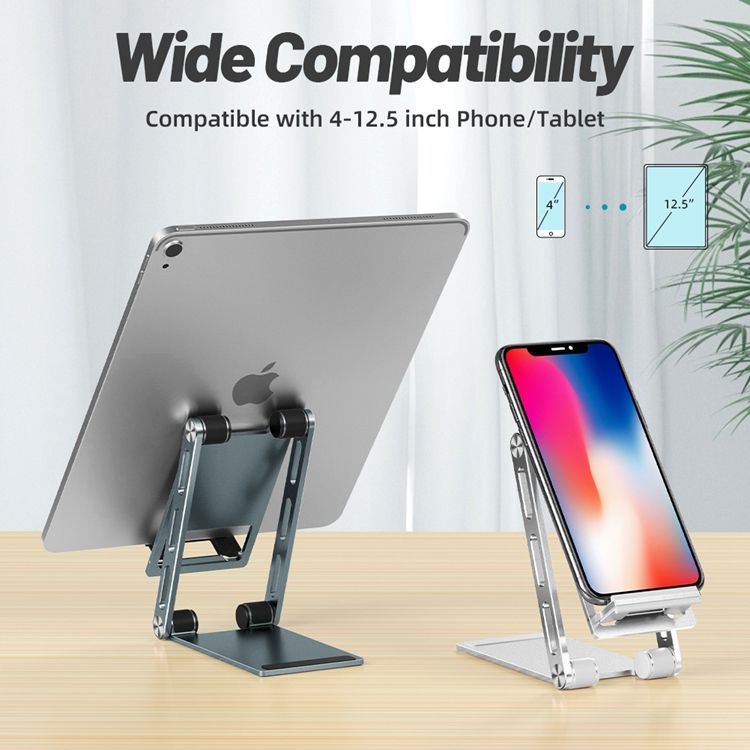 Foldable Aluminum Desk Stand for Phones and Tablets