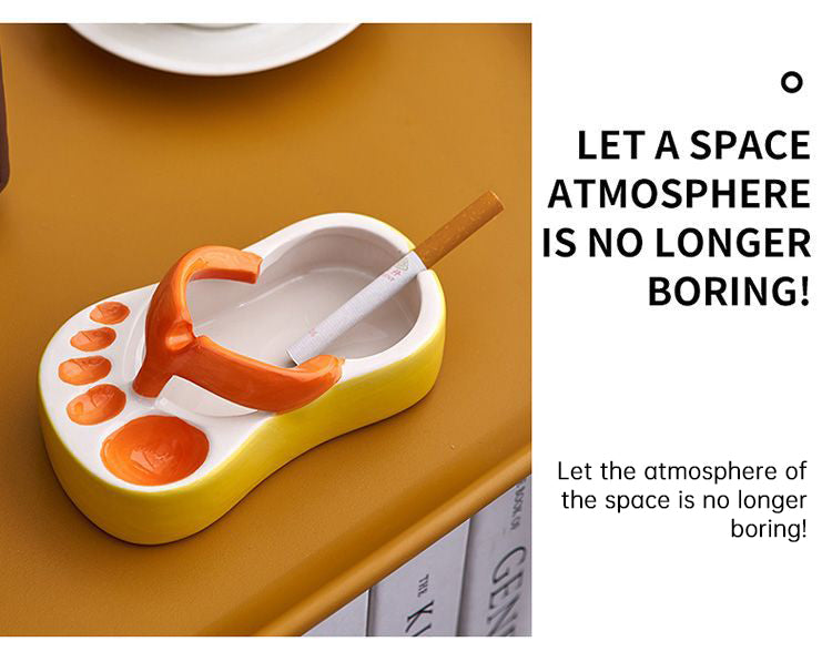 Ceramic Ashtray With Playful Slipper-Shaped Design