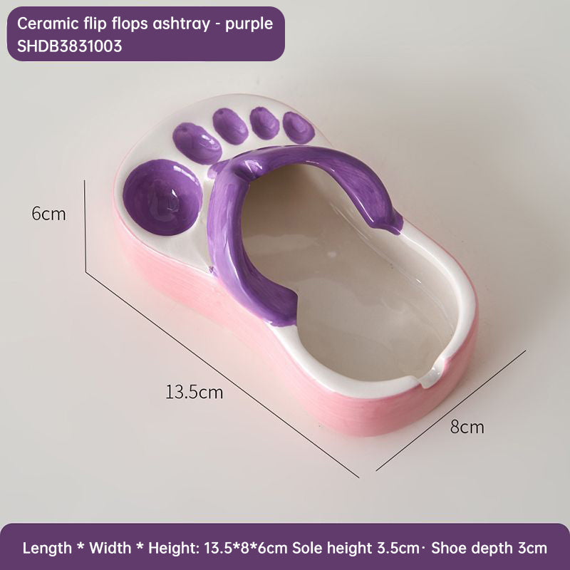 Ceramic Ashtray With Playful Slipper-Shaped Design