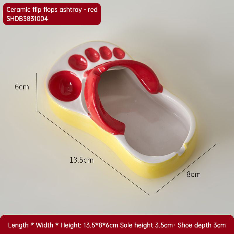 Ceramic Ashtray With Playful Slipper-Shaped Design