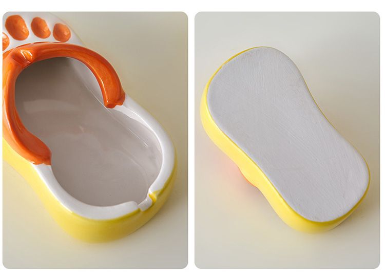 Ceramic Ashtray With Playful Slipper-Shaped Design