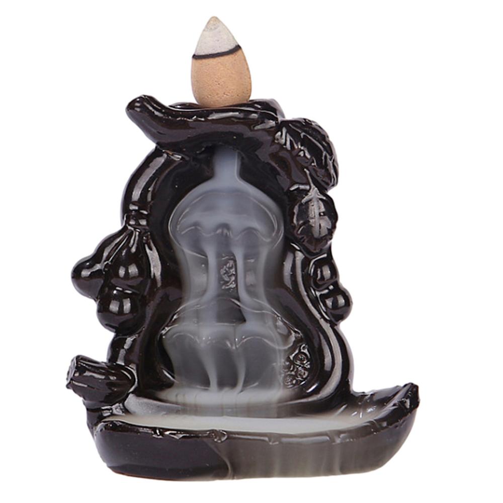 Ceramic Backflow Incense Burner With Waterfall Smoke