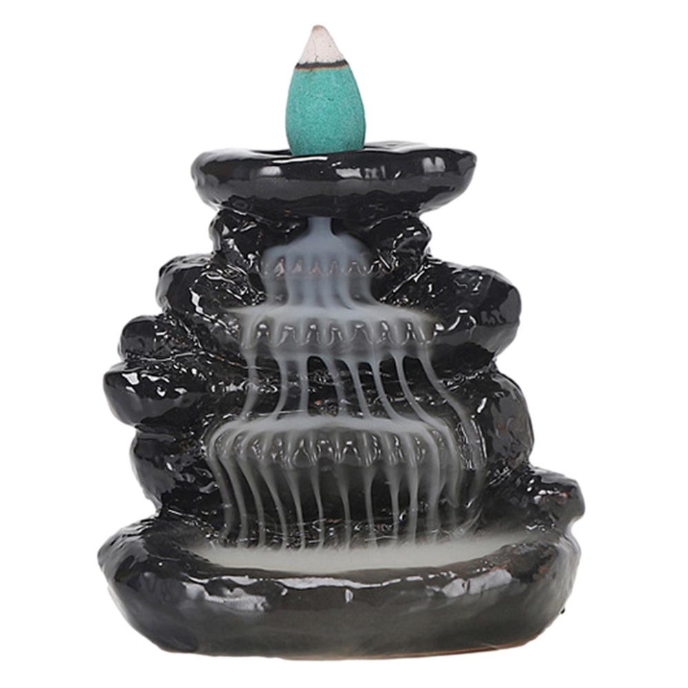Ceramic Backflow Incense Burner With Waterfall Smoke