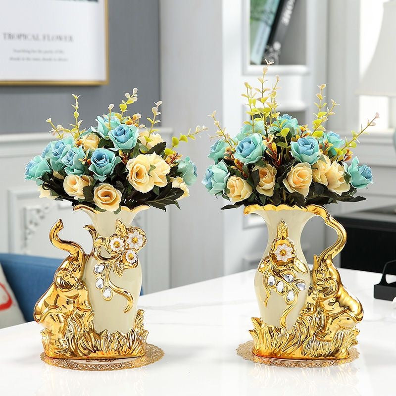 Ceramic Vase Pair for Glamorous Living Room Styling