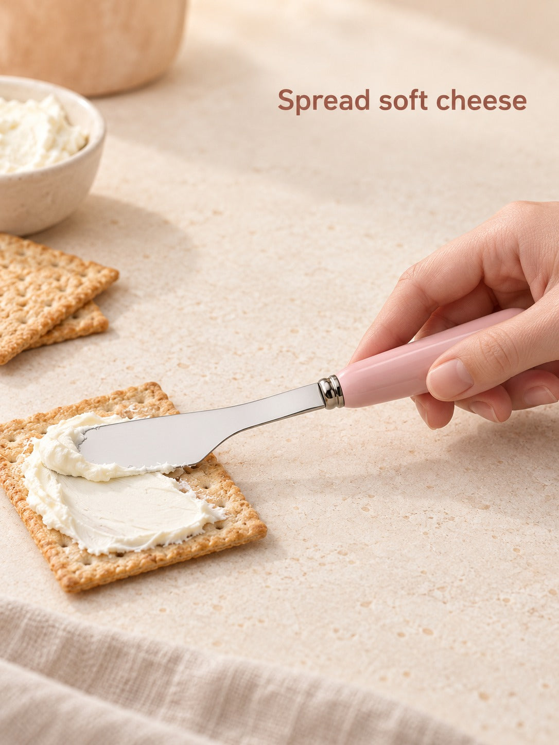 Ceramic Handle Cheese Knife With Stainless Steel Blade