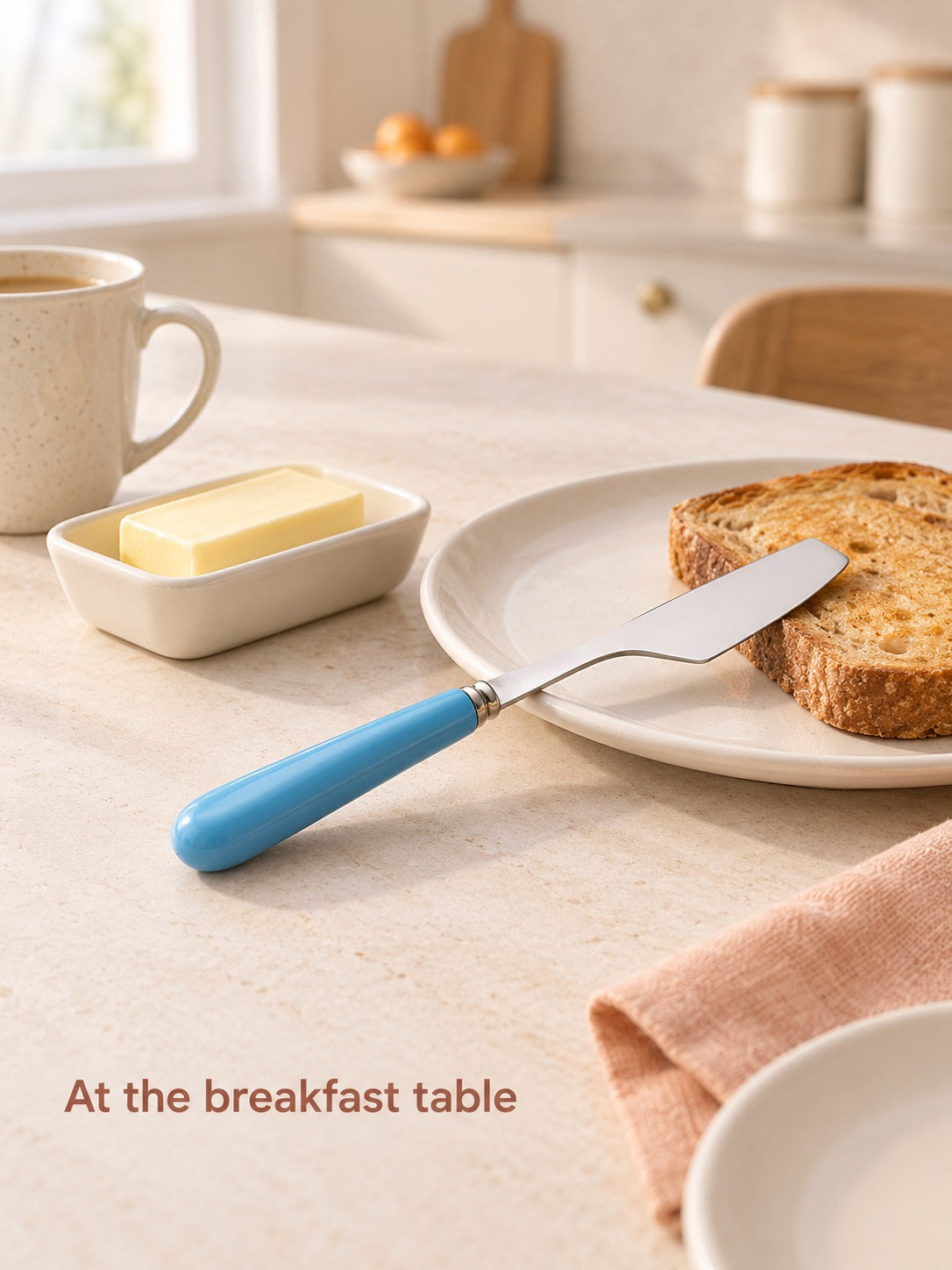 Ceramic Handle Cheese Knife With Stainless Steel Blade