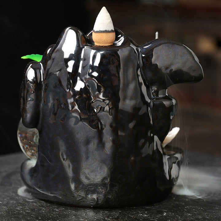 Ceramic Backflow Incense Burner for Calm Waterfall Smoke