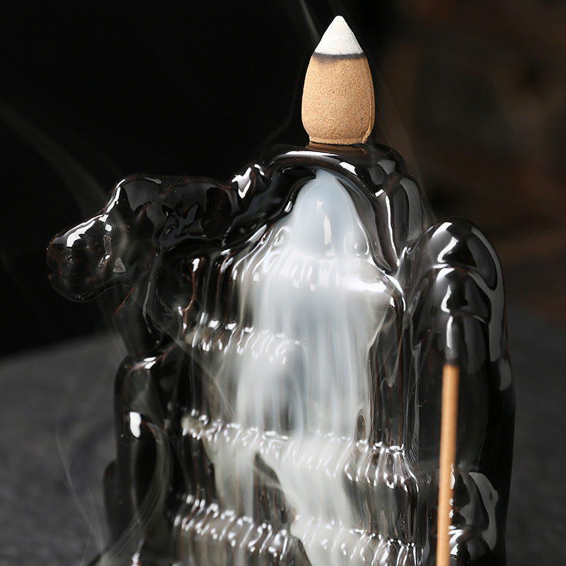 Backflow Incense Burner for Calming Waterfall Ambience