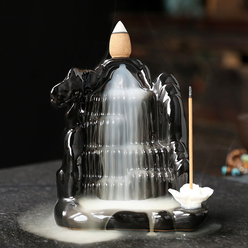Backflow Incense Burner for Calming Waterfall Ambience