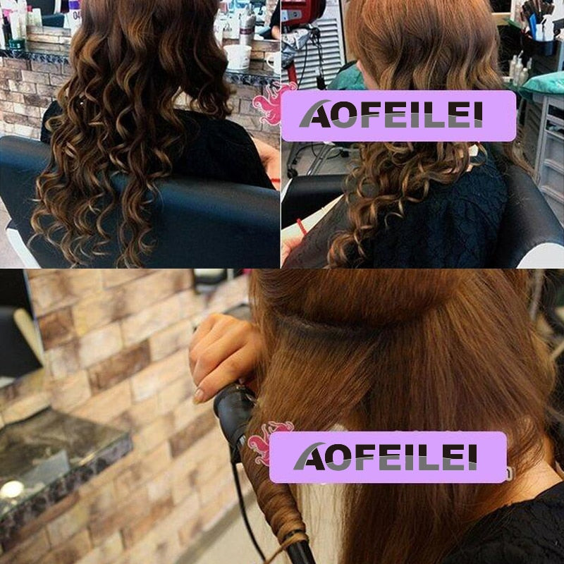 Ceramic Cone Curling Wand with Digital Temperature Display