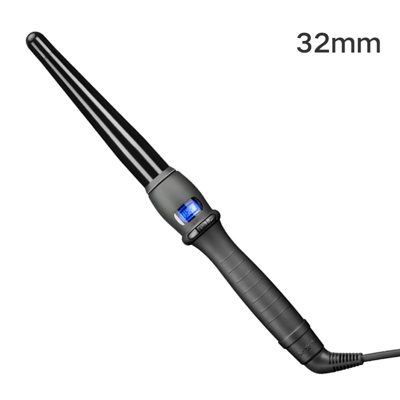 Ceramic Cone Curling Wand with Digital Temperature Display