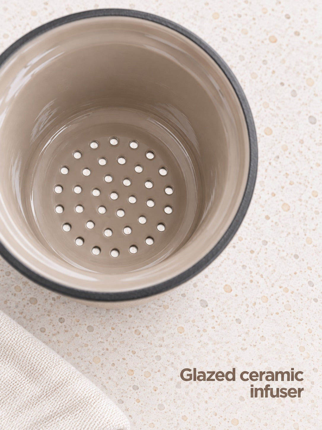 Ceramic Tea Cup With Infuser and Lid for Loose Leaf Tea