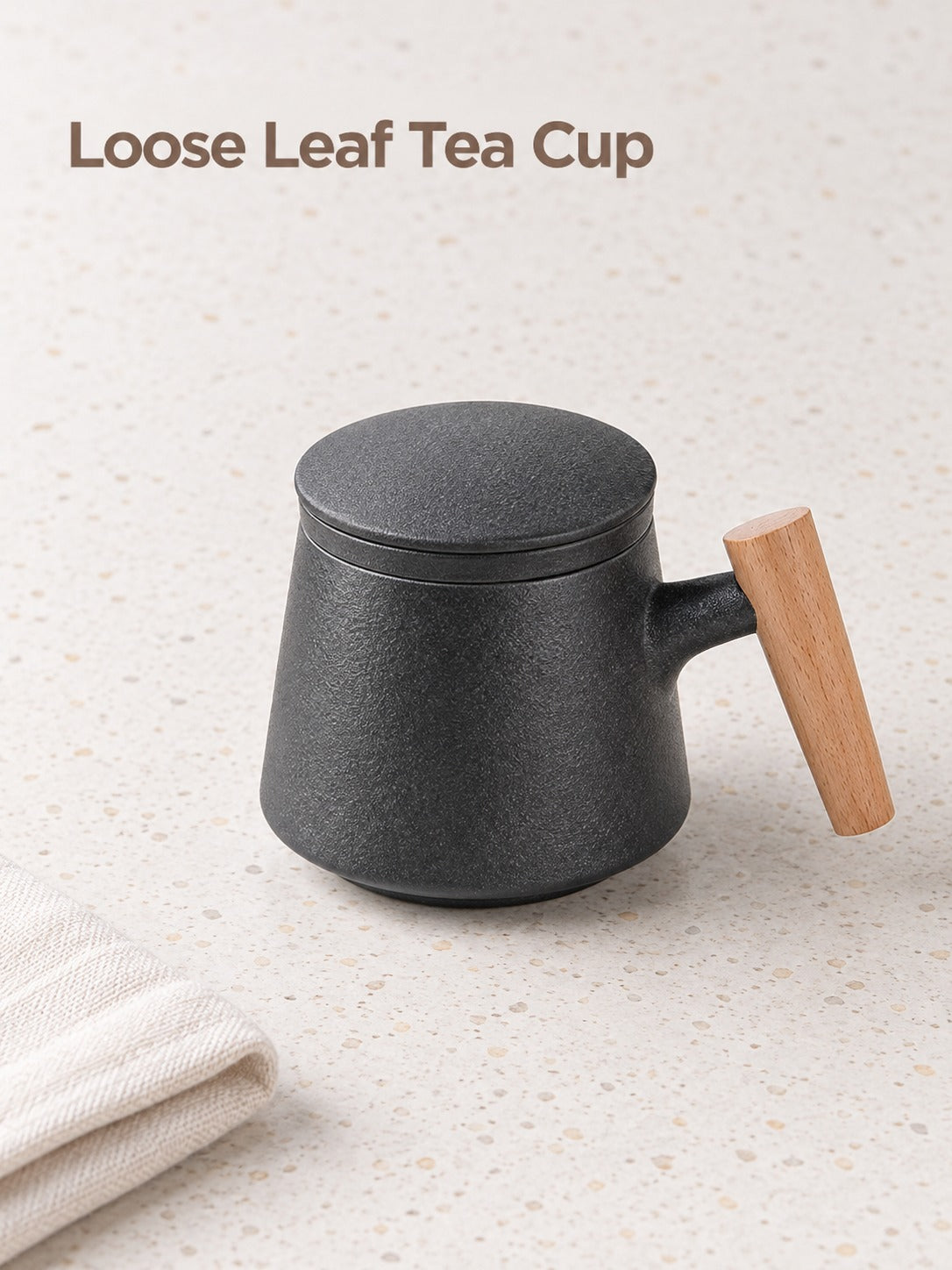 Ceramic Tea Cup With Infuser and Lid for Loose Leaf Tea