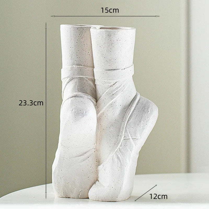 Ceramic Ballet Vase: Sculptural Floral Home Decor