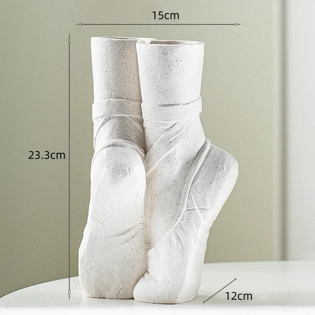 Ceramic Ballet Vase: Sculptural Floral Home Decor