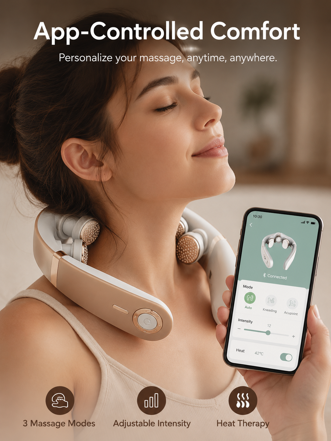 Cervical Neck Massager — 8D TENS & Heat Therapy for Deep Relief