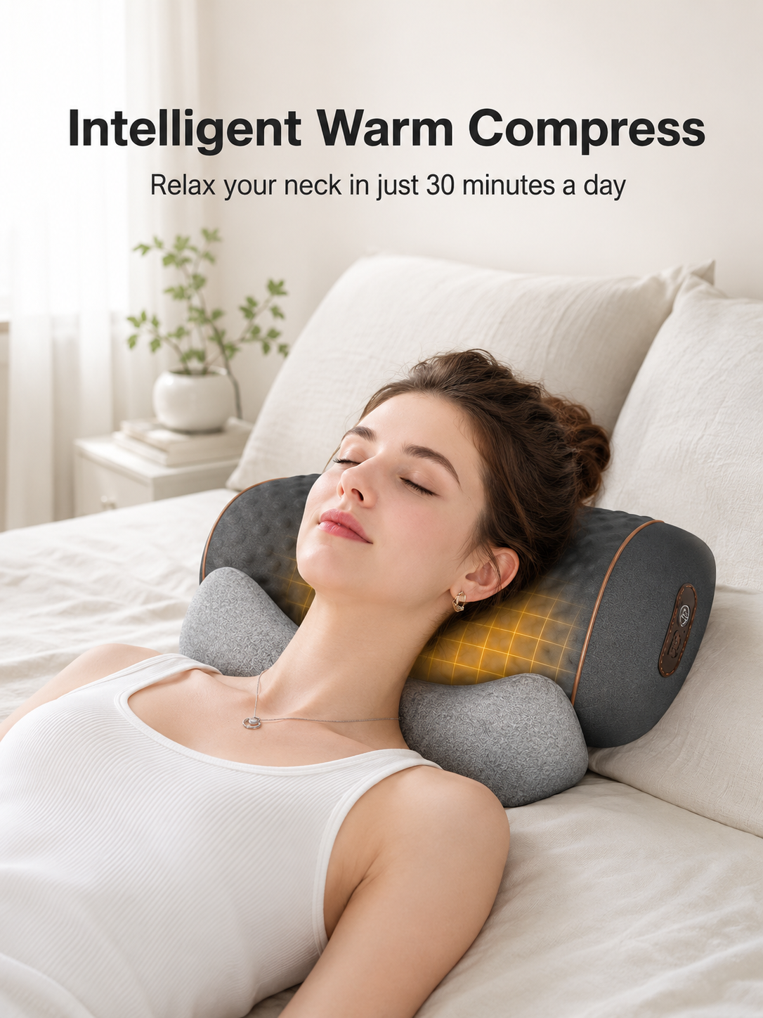 Cervical Pillow with Heat & Massage — 30-Minute Daily Relief