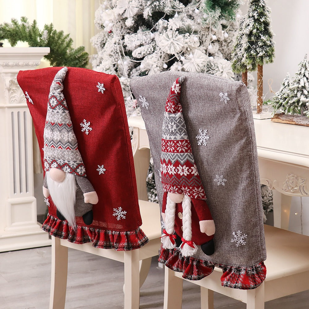Christmas Gnome Chair Covers for a Festive Dining Room