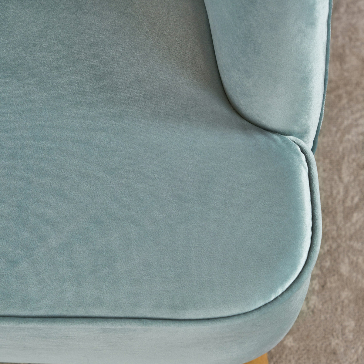 Teal Velvet Accent Chair with Fluted Retro Back