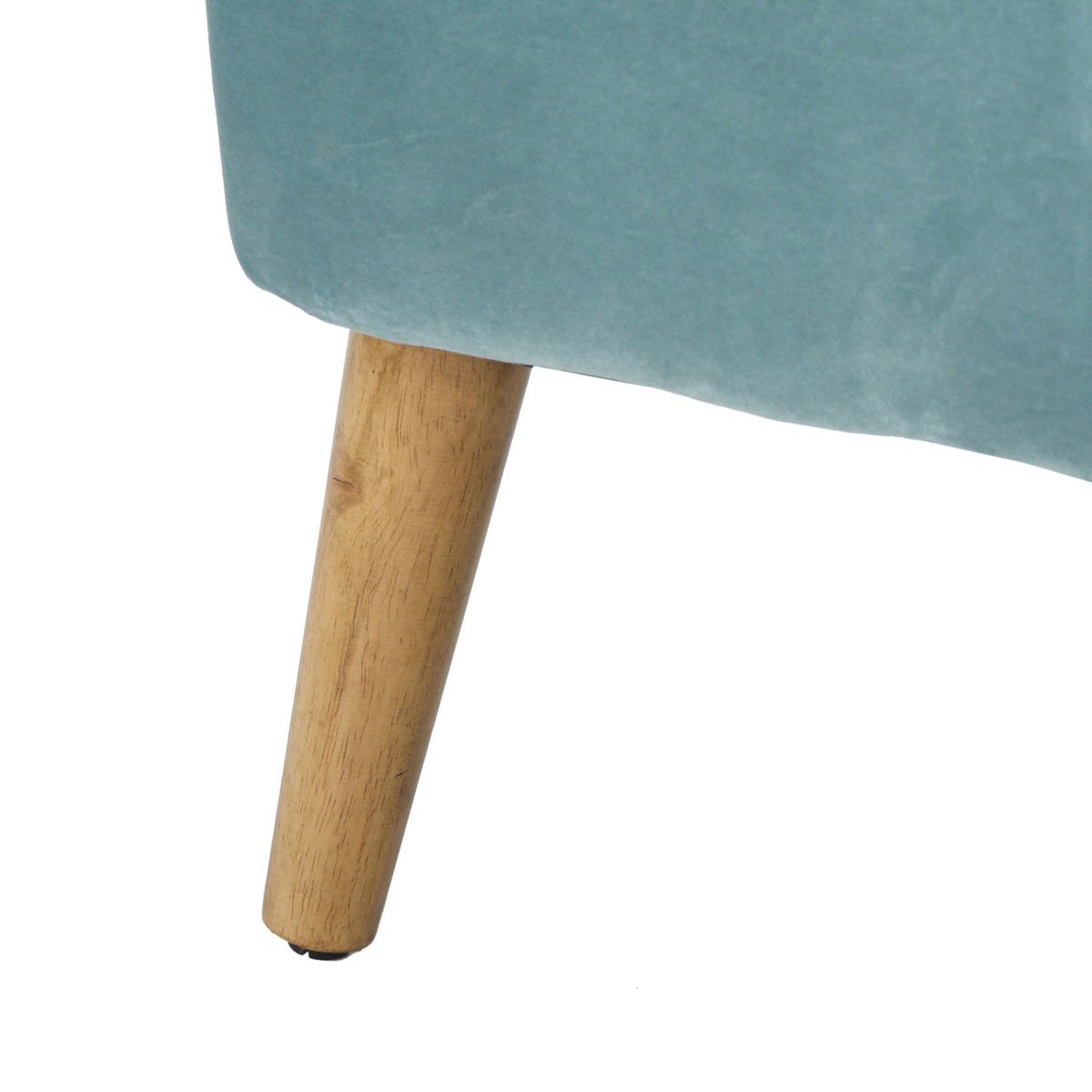 Teal Velvet Accent Chair with Fluted Retro Back