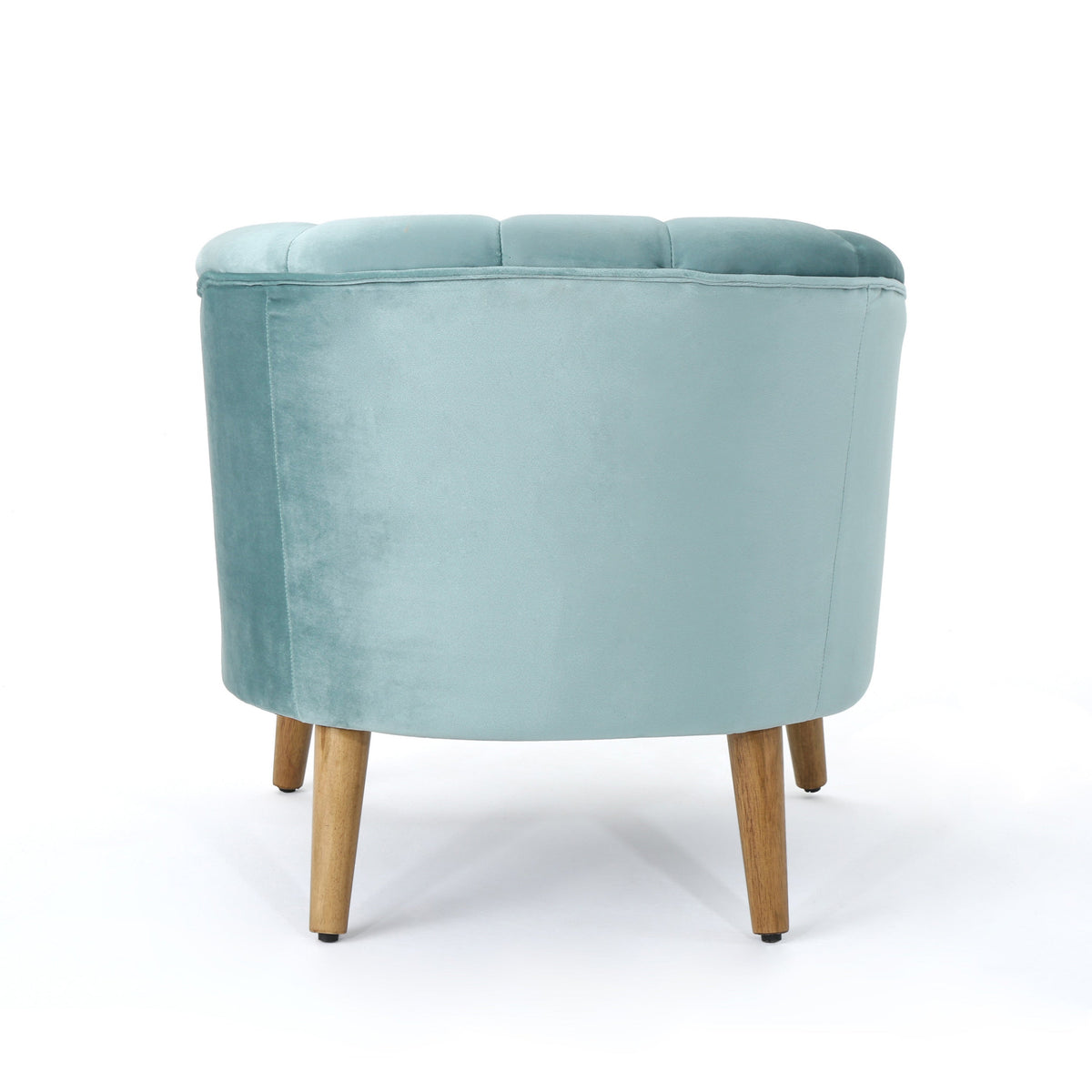 Teal Velvet Accent Chair with Fluted Retro Back