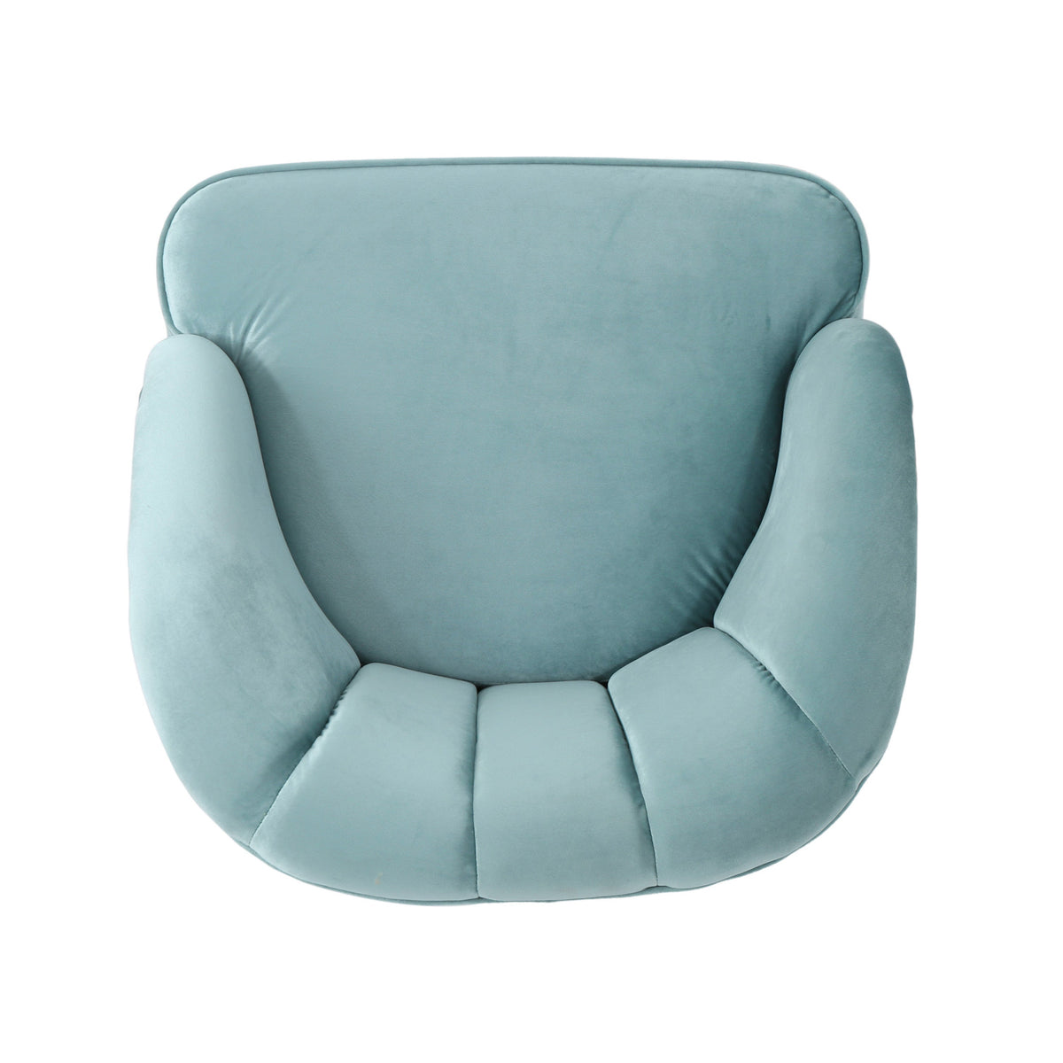 Teal Velvet Accent Chair with Fluted Retro Back