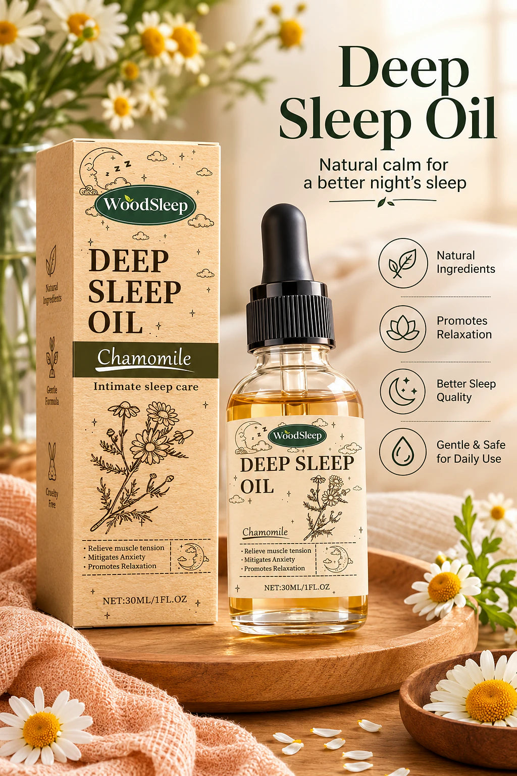 Chamomile Sleep Oil — Natural Lavender & Chamomile for Deep
