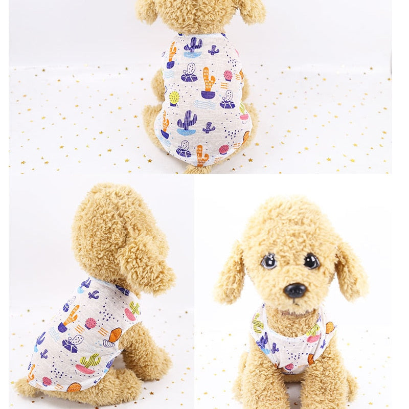 Small Dog Clothes: Lightweight Printed T-Shirts for Walks