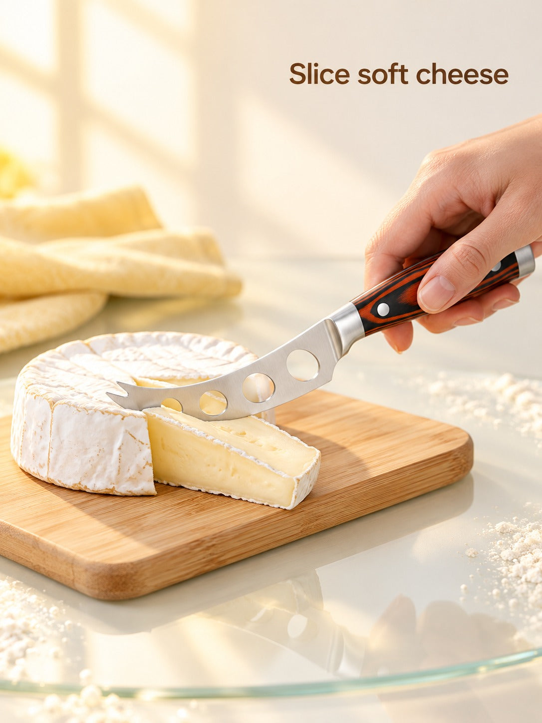 Cheese Knife Set 7 Piece Stainless Steel Wood Handle