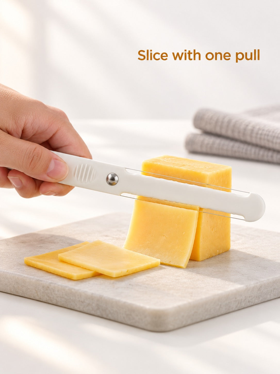 Cheese Slicer Wire Knife for Clean, Even Cheese Slices