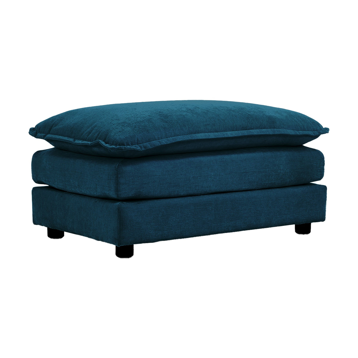 Blue Chenille Ottoman Footrest for 2, 3 & 4 Seater Sofas