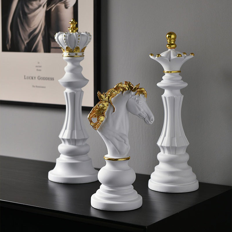 Chess Resin Ornaments for Elegant Luxury Shelf Decor