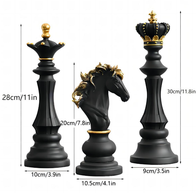 Chess Resin Ornaments for Elegant Luxury Shelf Decor