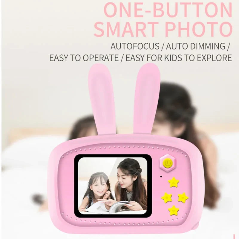 Kids Digital Camera with Cartoon Stickers for Ages 3-10