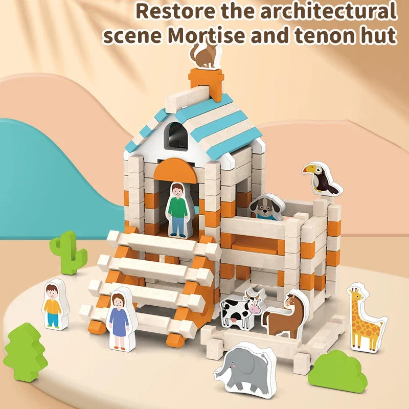 Wood Building Blocks for Creative Architectural Play