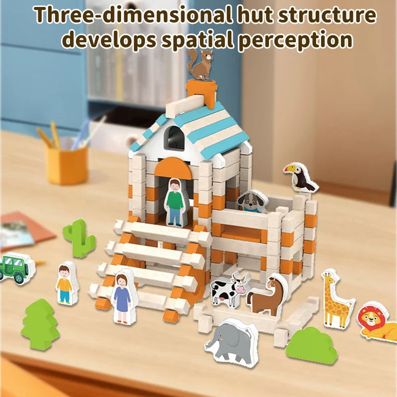 Wood Building Blocks for Creative Architectural Play