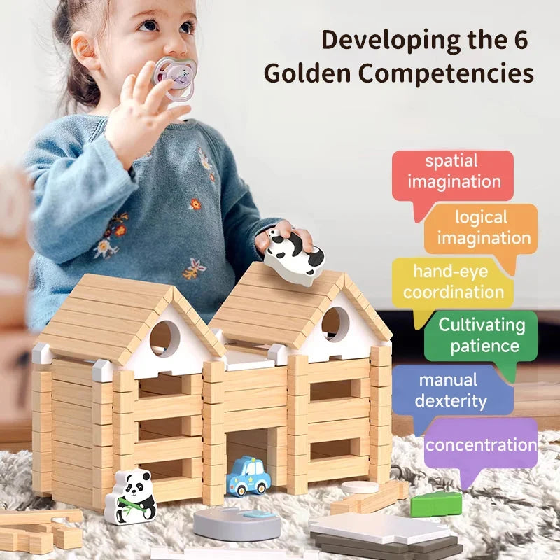 Wood Building Blocks for Creative Architectural Play