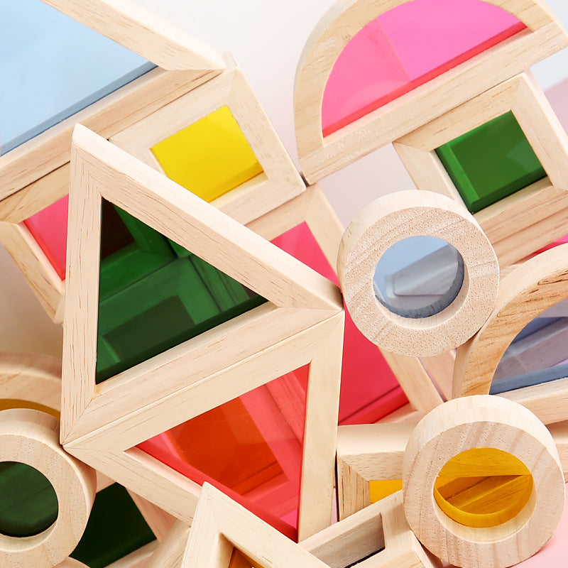Wooden Color Blocks for Screen-Free Shape Learning